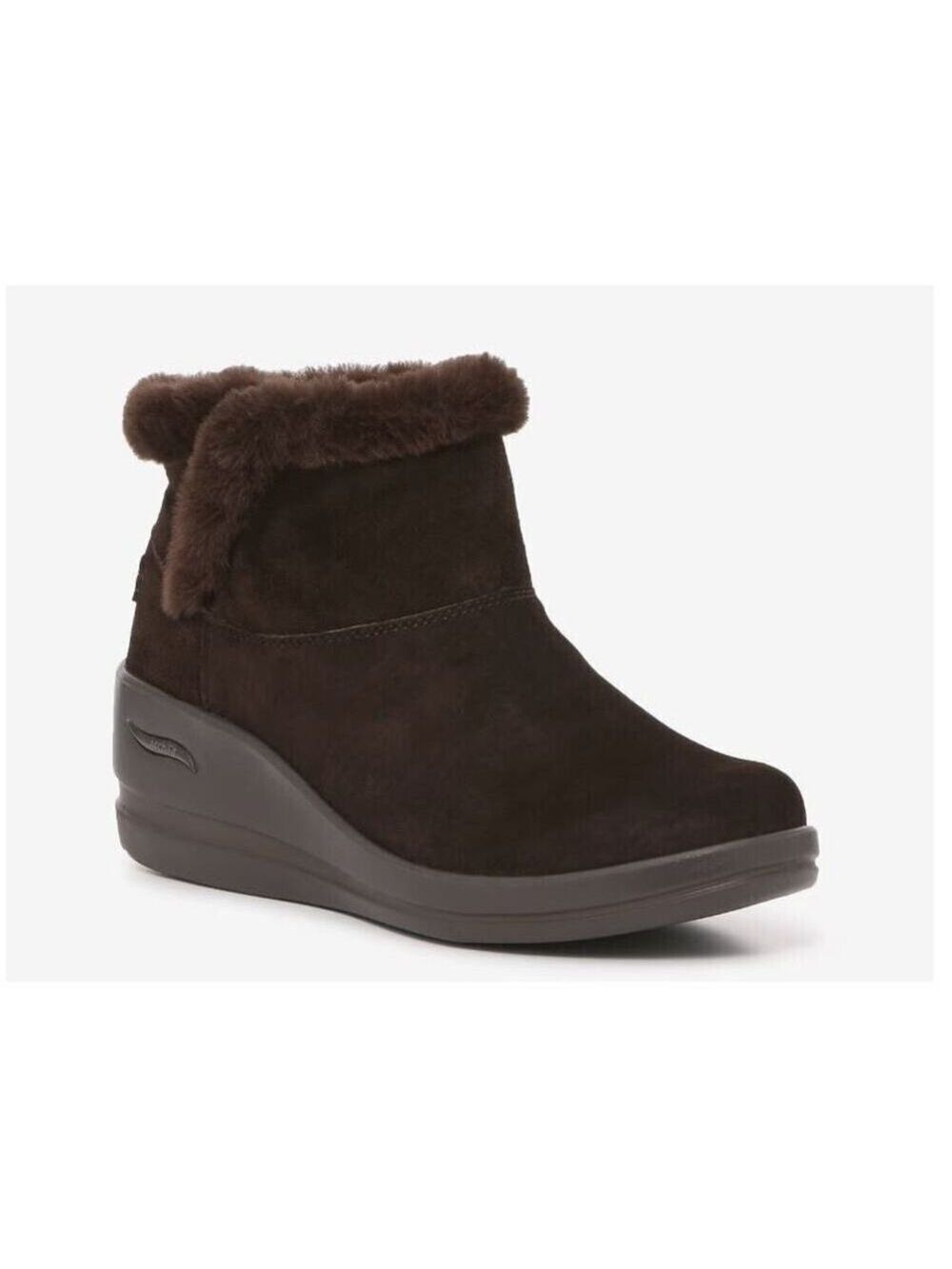 SKECHERS Arch Fit Rise Faux Fur Lined Ankle Booties Brown 144470 Womens …